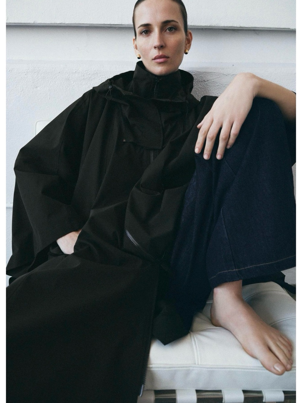 WATER REPELLENT CAPE TRENCH COAT ZW COLLECTION LIMITED EDITION